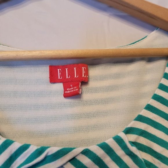 Elle Green White Striped Sleeveless Midi Dress Size L - Picture 3 of 10